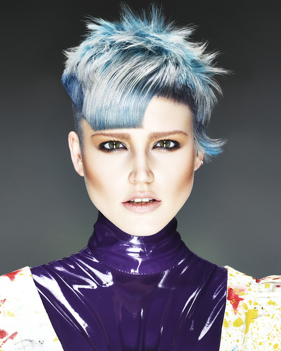 7642d7fb19b89ae2a0a9 thomas hills aw21 hair colour trends smurfs up thomas hills   lauren killick th1 hair graffiti colour collection