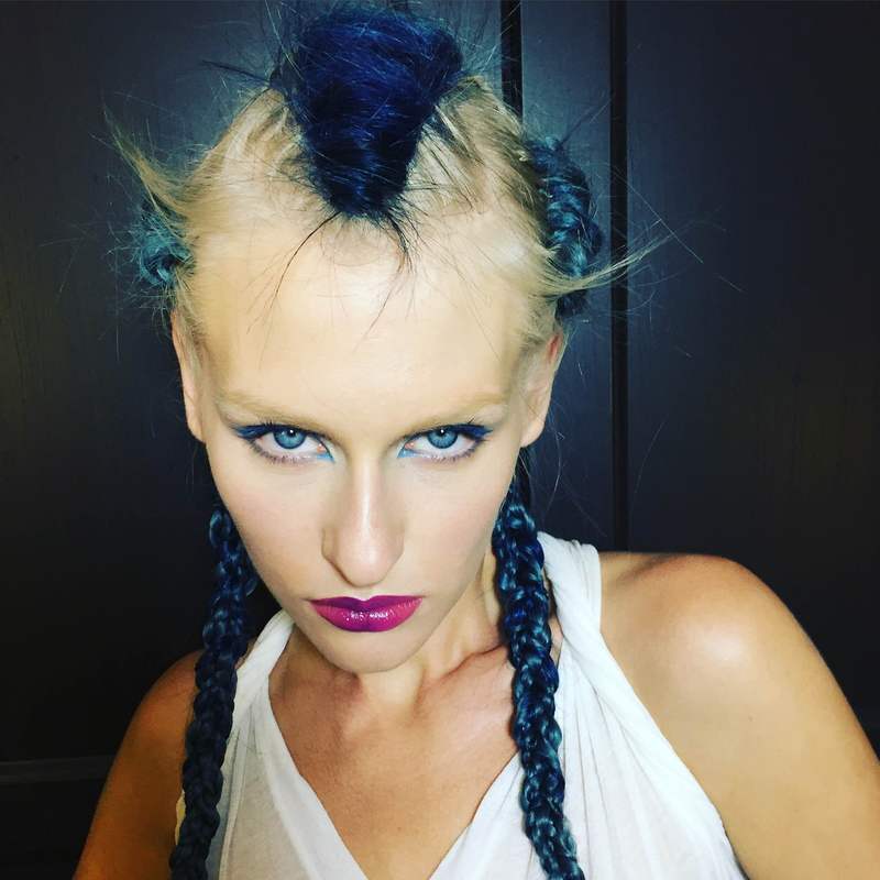 Photo of girl with Blue Braided hair