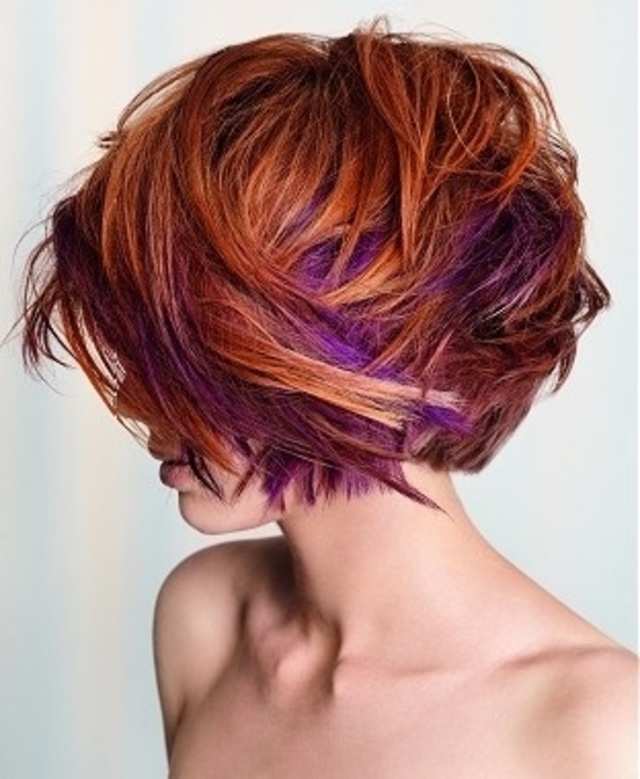 Colored hair extensions