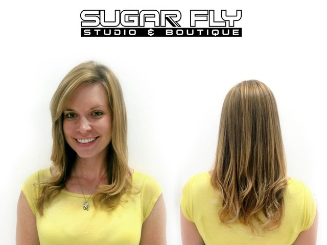 Sun-kissed highlights and cut by Kim