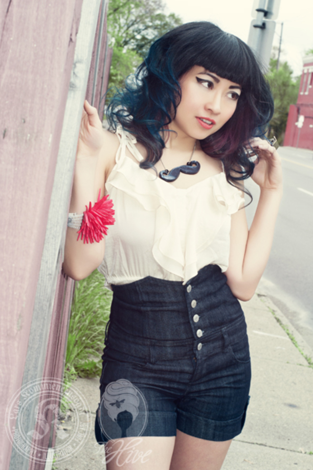 Nancy as Bettie Page in ""Vintage Modern Living""