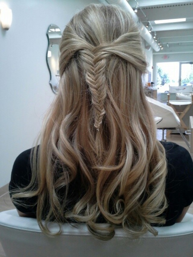 fishtail half up