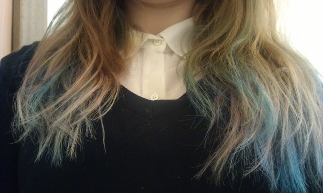 naturally dried hair