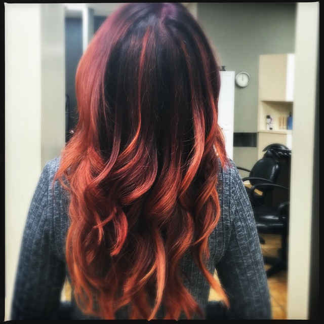 Red Violet - Copper hair painting