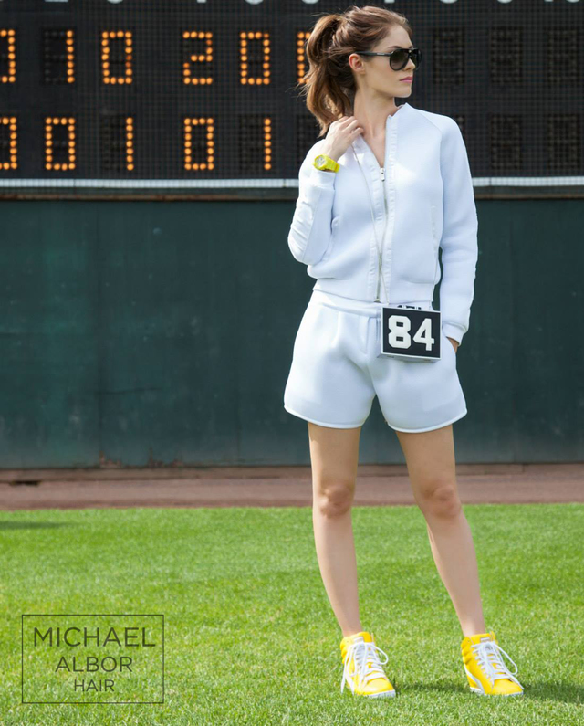 A fun sporty top-knot!  @hera_sport creative  @sevenelm model Jade Perkins Photographer Bob Packert makeup Bre Welch hairstylist Michael Albor  wardrobe Melissa Dunne