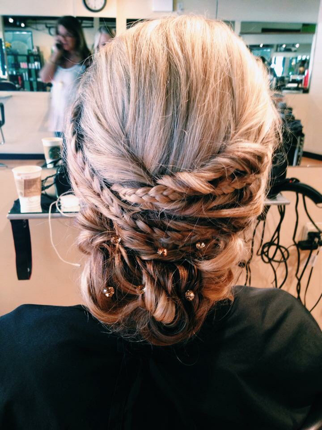 Grad hair. 