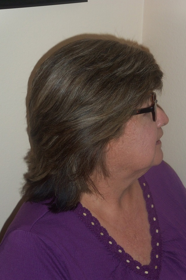 Low Lights and Dark Blonde over 100% grey hair