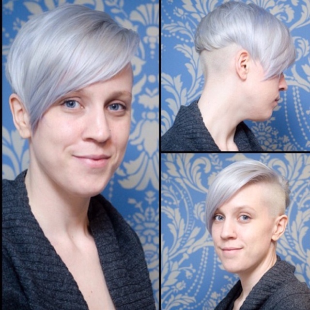 Platinum pomp with an undercut