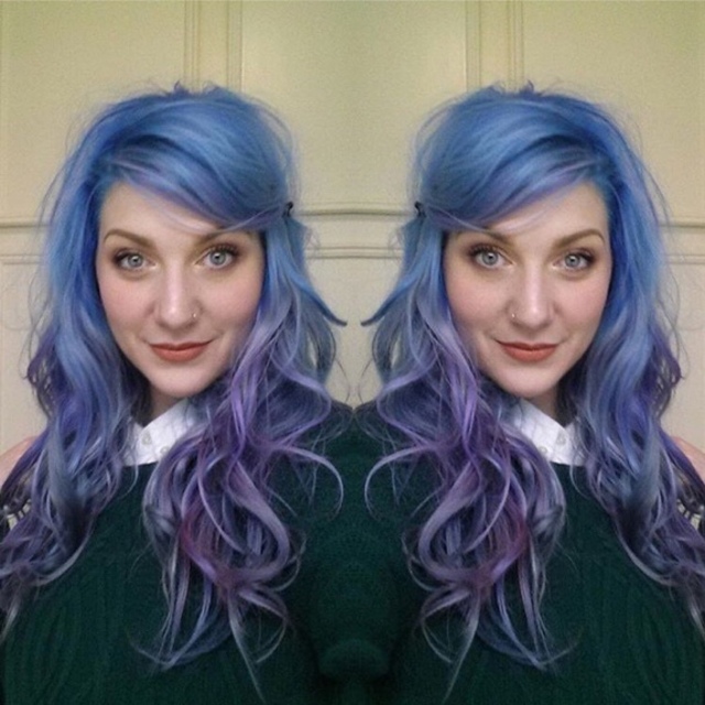 Blurple Rain✨ custom colored natural hair and Donna Bella extensions, 27 hand mixed shades throughout this look