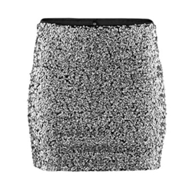 H&M Short Sequin Mesh Skirt