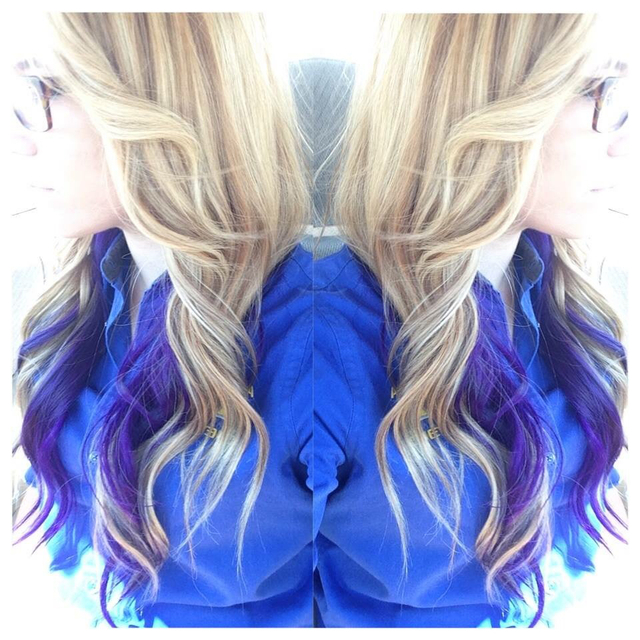 Blonde & purple underneath