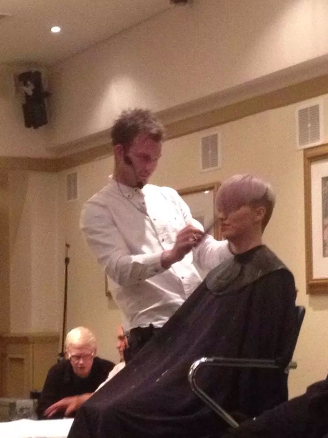 On stage for presntation