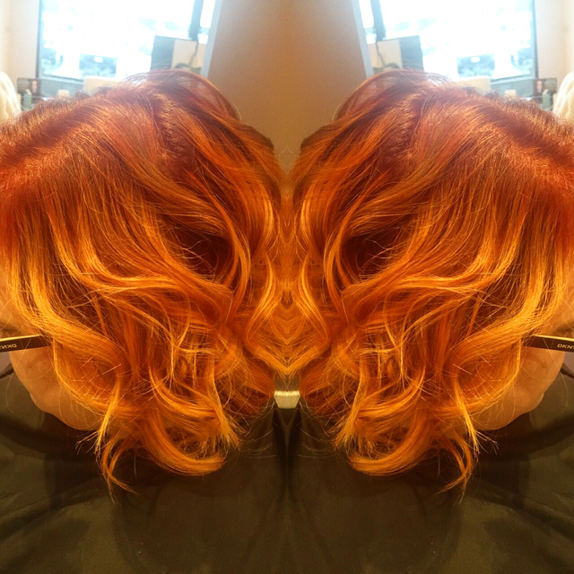 Copper red balayage