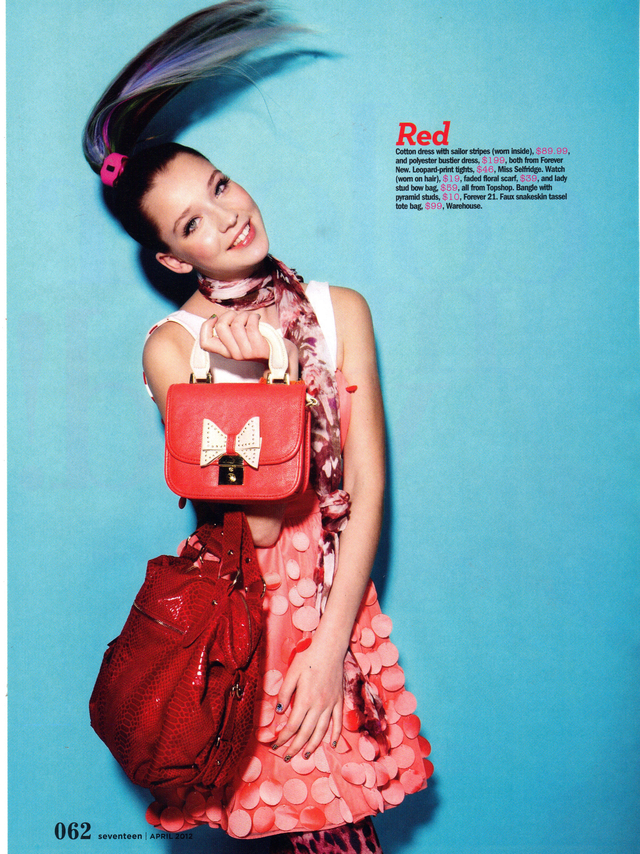 Seventeen Singapore edition. Hair and makeup by me. Jazz up a pony by wrapping some hair extensions in the middle. 