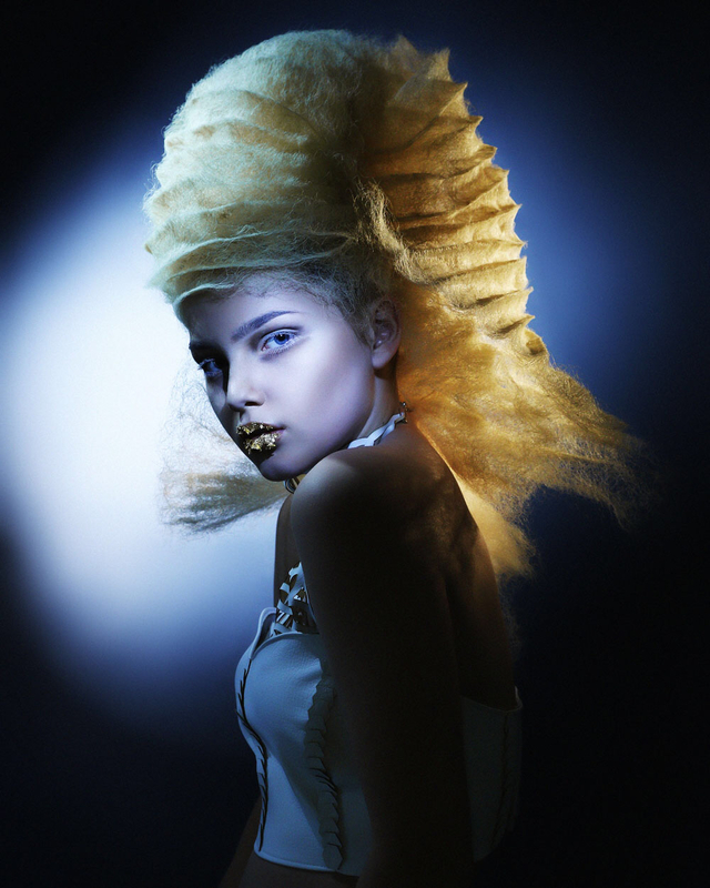 'Aura' collection hair Joanne O'Neill photographer Jim Crone Mua Ashley Morhej clothes Jessica Brandt