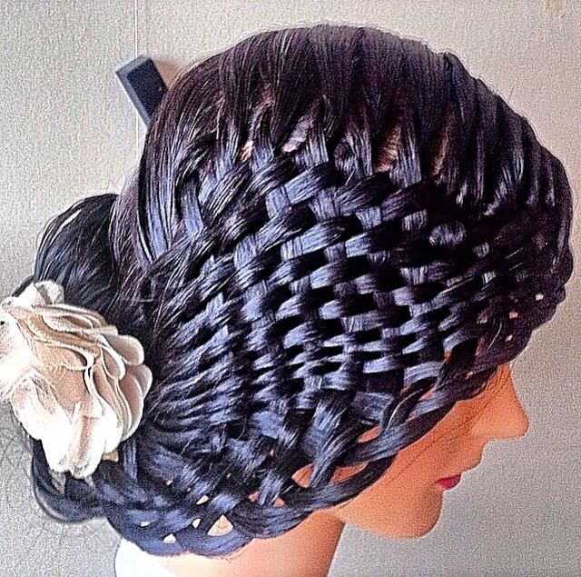 Basket braiding.