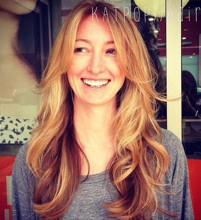 blonde bombshell / highlight / paint / dimension / blow dry