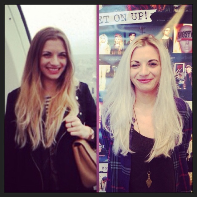 Our lovely lady has had all her of length and ends refreshed with a very pale ash blonde #ombre effect!! Looking very chic and stylish!! WE LOVE this look 