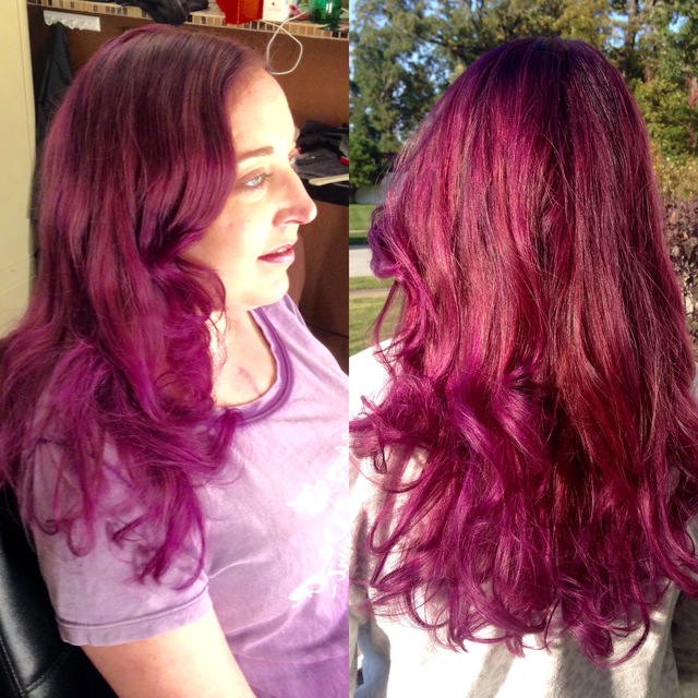 After to Violet's and purples with soft red base