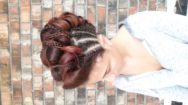 Braided mohawk updo