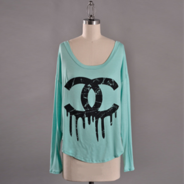 Ooh la luxe Mint Dripping Chanel Tee