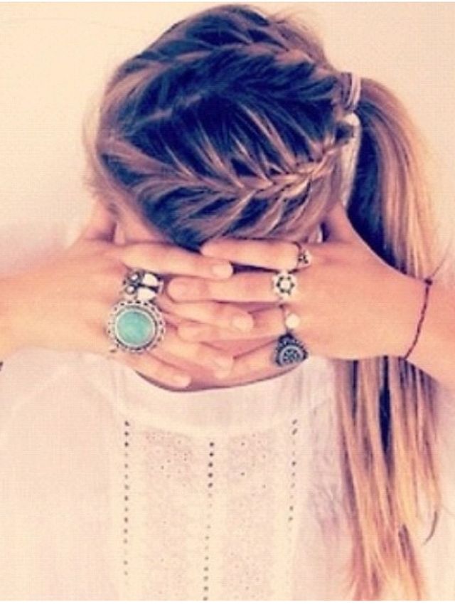 2 frenchbraids and a ponytail