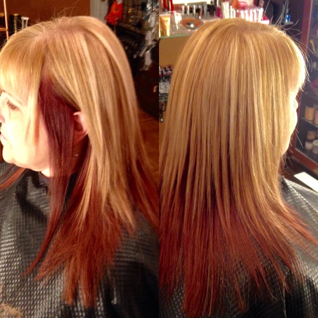 Blonde into red