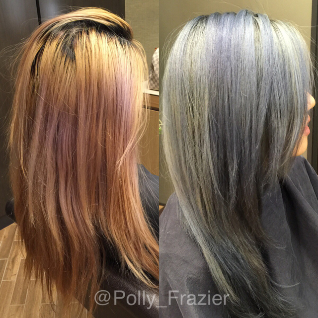 This was a 6 hour process. Loreal blonde me bleach  30 volume all over with RoMaxx, Toned different sections with Pravana's silver and Sparks silver. Rozenn blown into the hair. ❤️