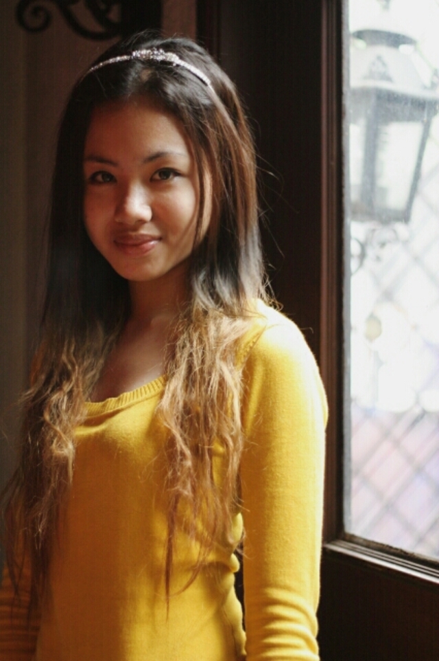 Brown-blue-blonde ombre