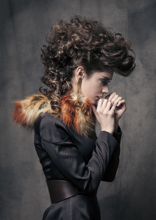 A #textured #curly #fauxhawk Hair by Michael Albor and Rachel Graham Photographer Bob Packert Make up Mariolga Nido Pantazopoulos   #editorial #editorialhair #texturedhair #curlyhair #bighair #brunette