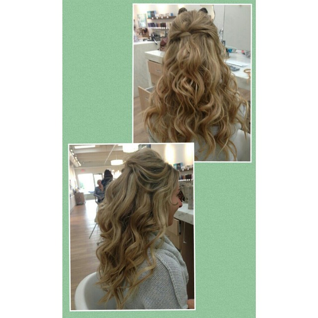 half up beachy waves
