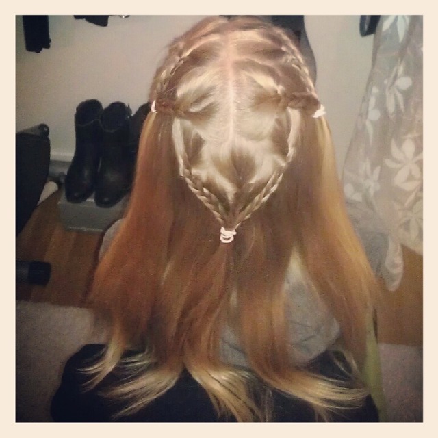 3 in One braids on my sister