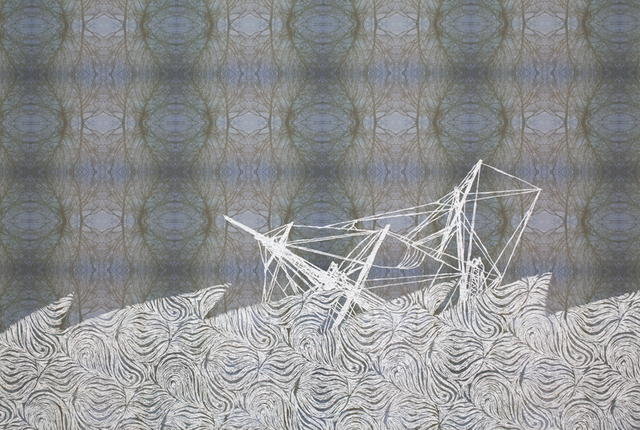 Christopher Russell, Ghost Shipwreck, 2012, unique scratched digital print, 20 x 30 in, 900pix, Luis De Jesus Los Angeles