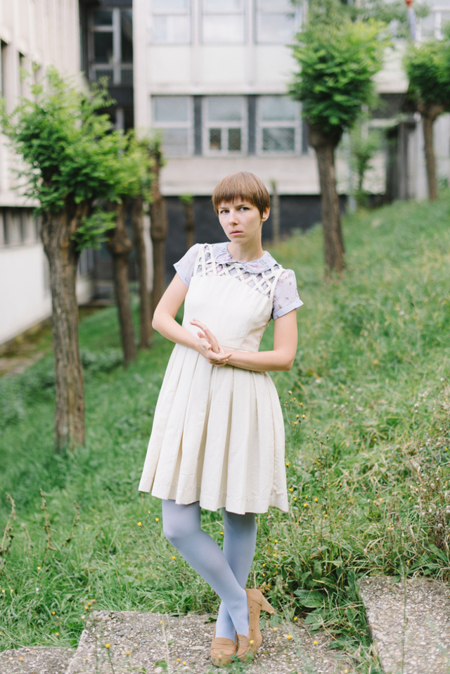 white-dress-blue-tights