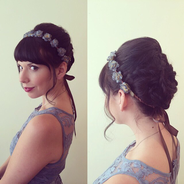 #updo #bridal #bridesmaid #wedding #hair #hairstyle #shellywilson #nomobosalon #nomobo #chicago #wickerpark #bangstyle 