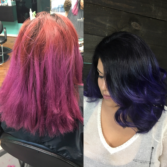 Dimensional violet ombre