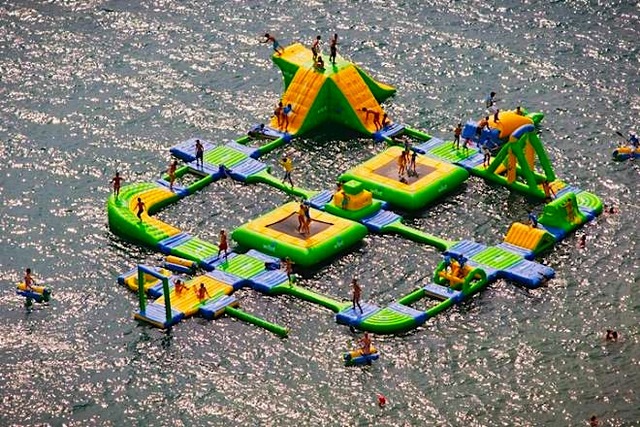 giant inflateable water park