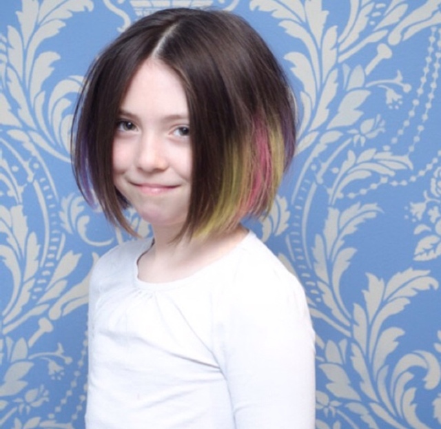 Fun kids Bob + undercut & some colour bug for Jett's bday hair 