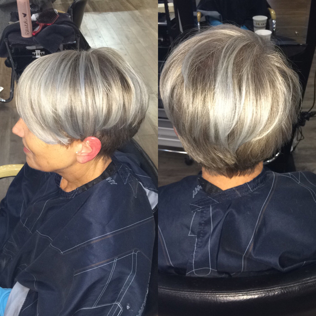 #color.me | Double process | Balayage & color balancing. We eliminated all her old blonde highlights while still maintaining her natural color at the root. 