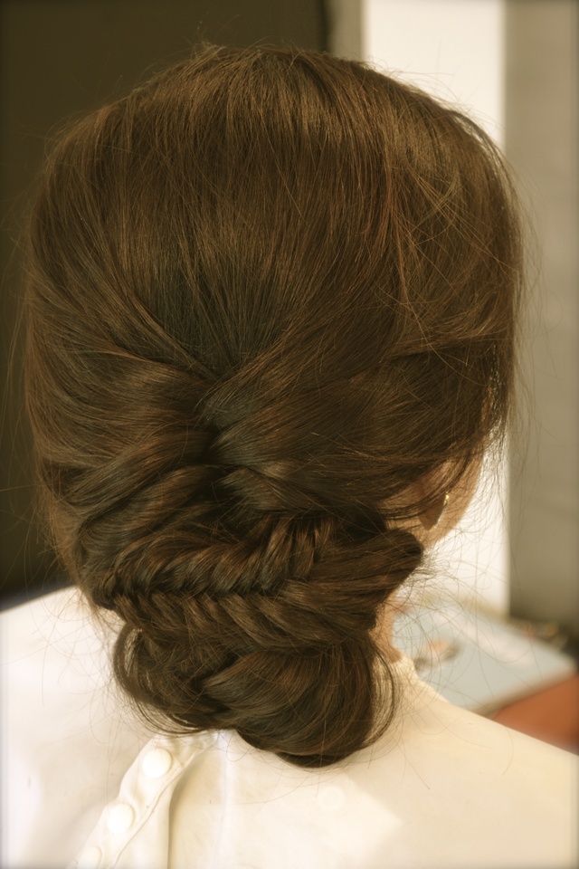Shimmering fishatail chignon