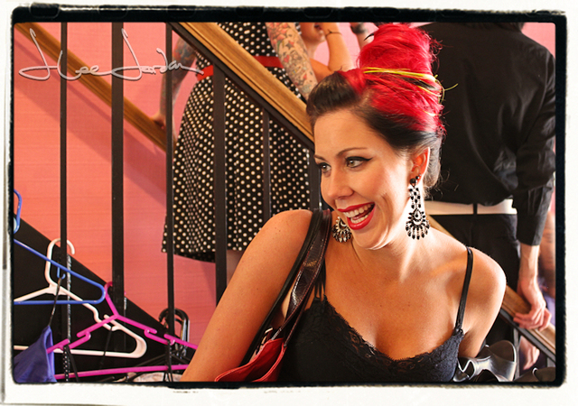 being silly between shots