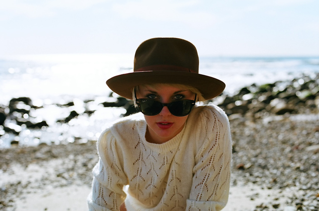 white sweater