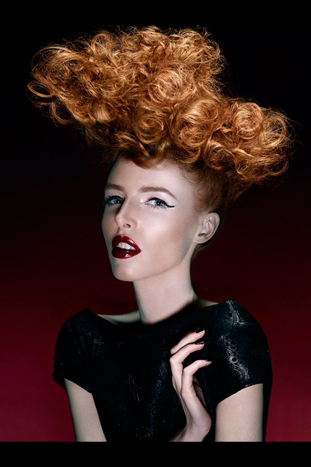 Copper curls piled high by STEVEN SMART