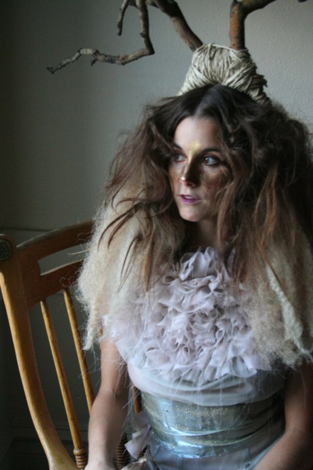 dress, hair, and make-up.  inspiration deer.