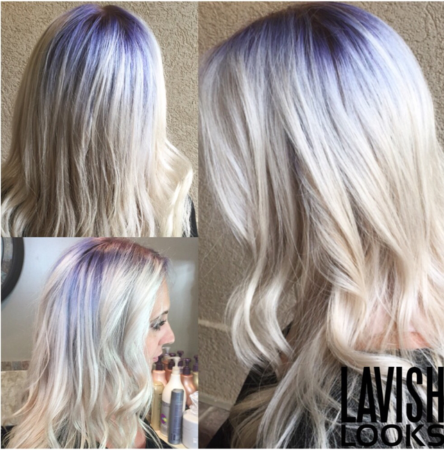 Rooty purple using Schwarzkopf lavender 