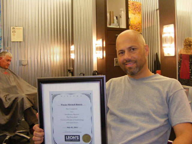 Me with my Diploma from Leon's Beauty School...