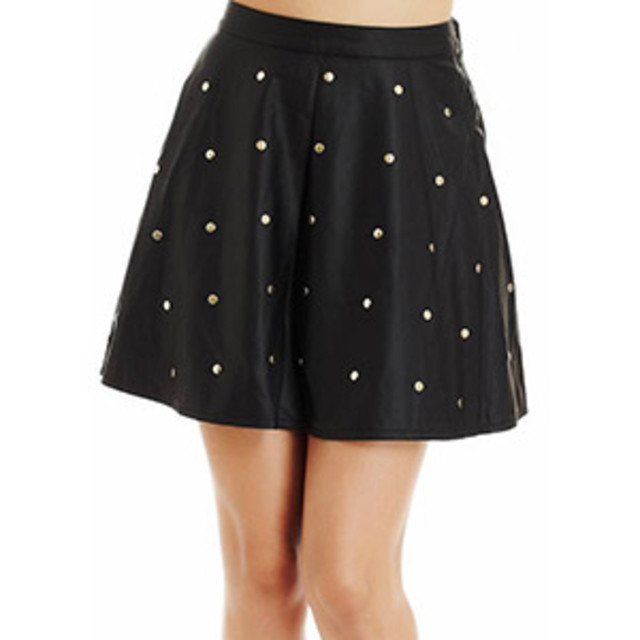2b-Leatherette-Studded-Half-Circle-Skirt