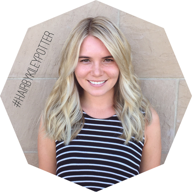 Sandy beige blondes and textured blunt cut