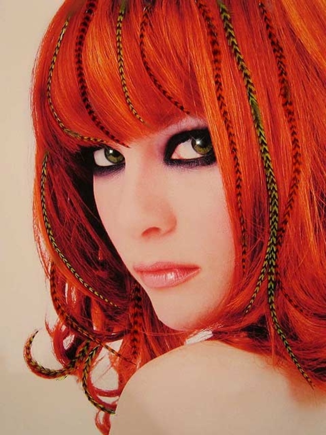 Colored hair extensions