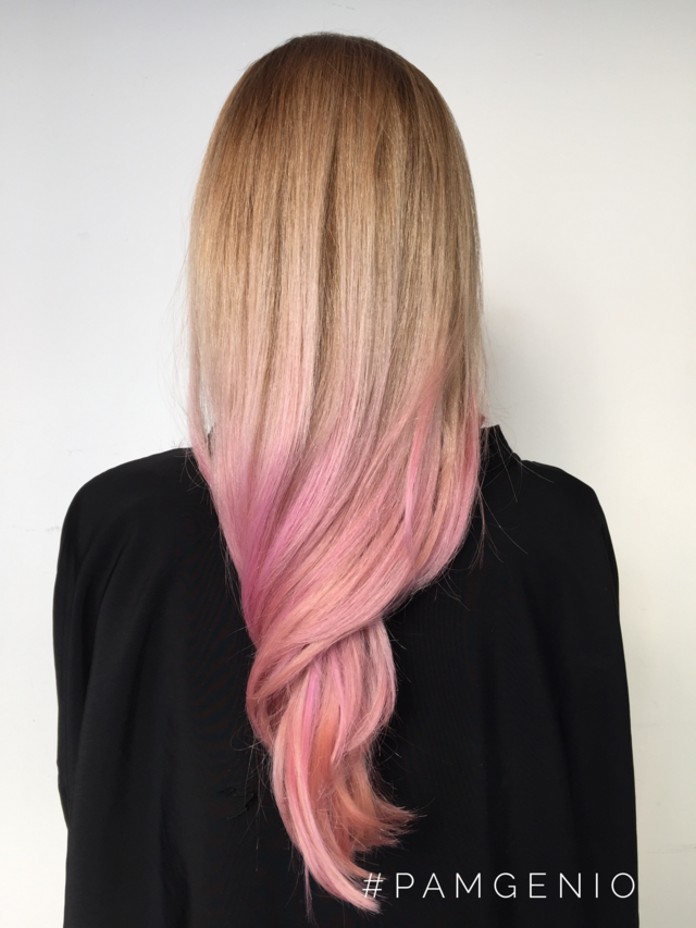 Pink dip dye 